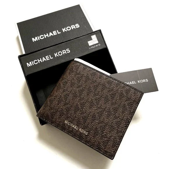 Michael Kors Brown Monogram Bifold Wallet - Picture 2 of 9